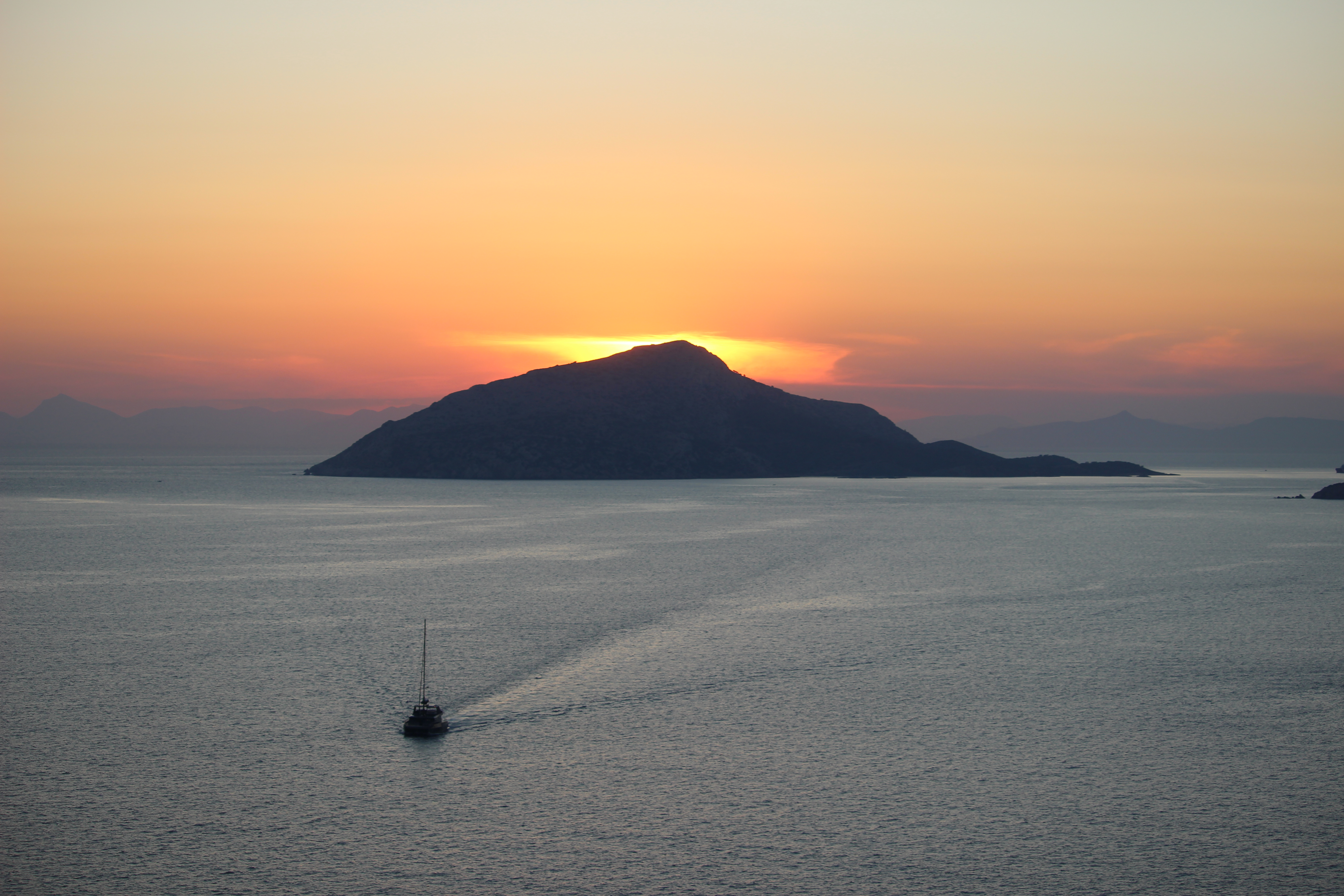 Sun setting from the Temple of Poseidon